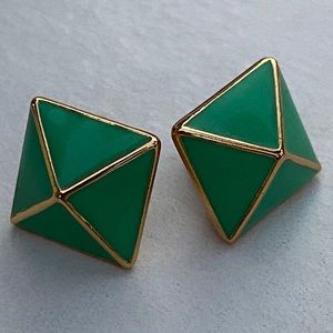Kate Spade Square Gold & Mint-Colored Earrings